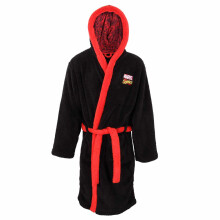 (L-XL, Black/Red) Marvel Comics Unisex Adult Classic Logo Dressing Gown
