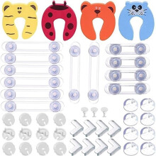 Kits de sécurité pour bébés et enfants, 3 clés, cache-prises adaptés aux enfants, 12 cache-prises + 16 protège-coins de table + 12 loquets