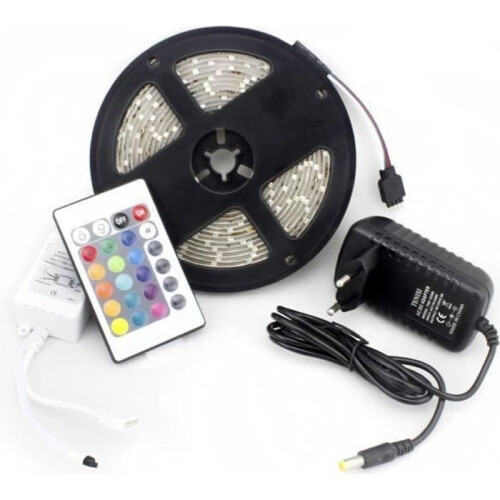 Bande LED flexible - Minch - 5 m - Multicolore - Télécommande 24 touches - Étanche