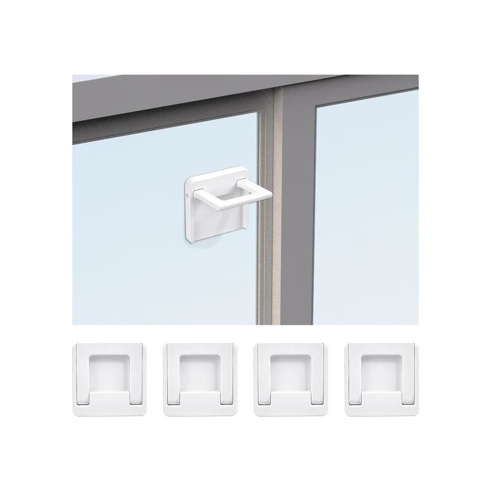 Sliding Door Stopper, 4Pcs Child Safety Window Lock With Adhesive Pad, No Drilling Required For Baby Safety And Anti-Theft Aihontai