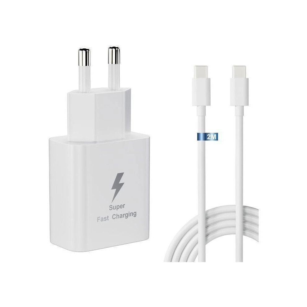 25W Fast Charger + 2M Usb-C Cable Compatible With Samsung A14/A53/A34/S23/S23 Plus/S23, S25 Ultra/S22/S22 Plus/S22 Ultra/S21 Etc., 9149891809888