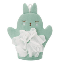 2-in-1 zachte badspons: Dubbelzijdig badhulpmiddel met een bloemvormig badelement voor een zachte massage en exfoliatie.
