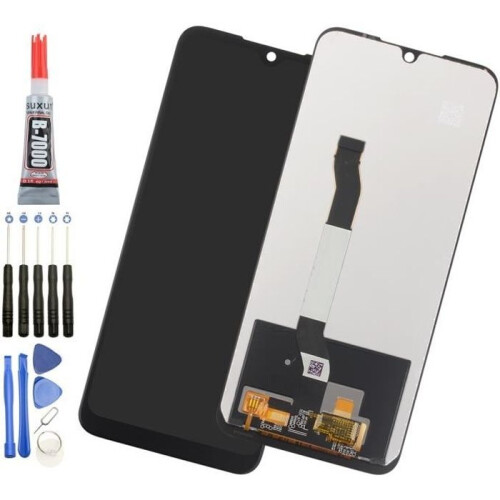 LCD Screen + Complete Touch Screen for Xiaomi Redmi Note 8T Black + Tool Kit + B7000 Glue