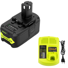 18V 6.0Ah Battery and Charger for Ryobi 18V Battery P102 P103 P104 P105 P107 P108 P109 P122 PBP002 PBP005 RB18L50 BPL1820 Cordless Power Tools