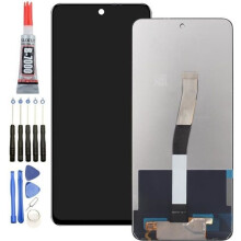 LCD Screen + Complete Touch Screen for Xiaomi Redmi Note 9 Pro/Redmi Note 9s Black + Tool Kit + B7000 Adhesive