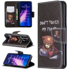 Étui pour Xiaomi Redmi Note 8 (6,3") - avec support, étui portefeuille en cuir PU - Ours noir