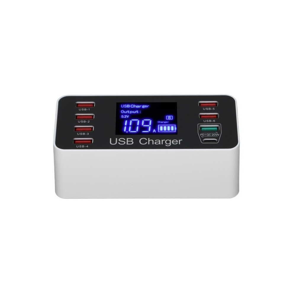 Tbest Desktop Charging Station 40W Usb Phone Charger With 8 Ports Portable Qc3.0 Usb C Type C Fast Charger 9149891809727