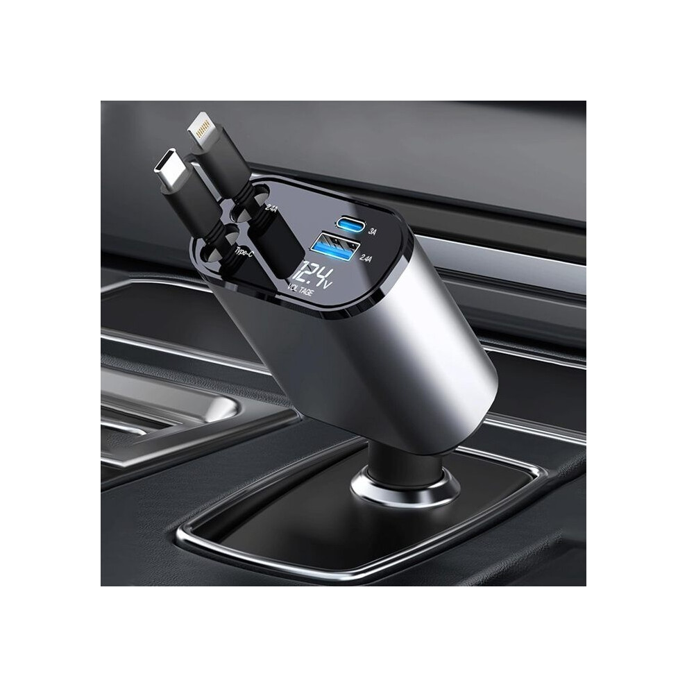 Moursiieny 120W Retractable Car Charger, 80Cm Â Fast Charging For Iphone & Android 9149891810280