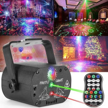 Projecteur laser DJ avec télécommande R&G pour soirées dansantes, anniversaires et karaoké. Idéal pour Thanksgiving et autres fêtes.