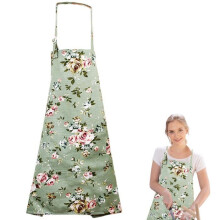 Women's floral print apron, adjustable kitchen apron, vintage floral apron with pockets, unisex waterproof apron