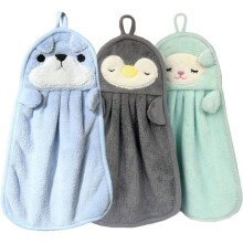 Cute animal napkins, 3-piece set with loop, great children's napkins, cartoon napkin with loop