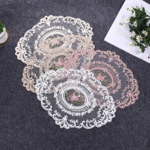 Set de sets de table - MEUBLES - Rond - 3 pièces - Dentelle - Blanc