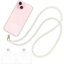 Jewelry-Style Cell Phone Cord with 2 Universal Patches, Beaded Cell Phone Wrist Strap, Cell Phone Lanyard