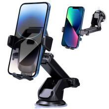 Support universel pour téléphone de voiture avec ventouse réglable, fixation pour grille d'aération, utilisation à une main, fixation pour