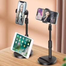 Support pour téléphone - GOTOSEEU - Réglable à 360 - Station d'accueil pour tablette - Protection en silicone - Noir