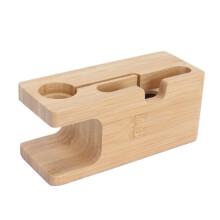 Support pour téléphone portable - DILWE - Design en bambou - Rangement élégant - Recharge pour montre - Durable
