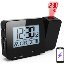 Projektionswecker – Digitaluhr – 160 drehbarer Projektor – Dimmbare LED – Zeit- und Temperaturprojektion