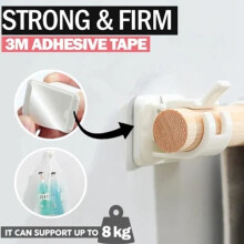 Support mural ROKOO - Lot de 6 - Autocollant - Sans perçage - Charge maximale : 2 kg