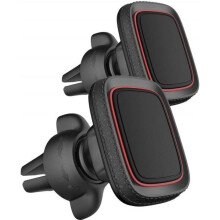 [LOT DE 2] Support magnétique universel pour téléphone de voiture avec poignée, rotation à 360 degrés, fixation sur grille d'aération,