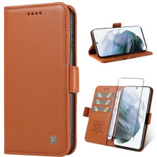 Protection d'écran en verre trempé + étui pour Samsung Galaxy A16 5G 6,7 pouces, étui portefeuille en cuir PU avec emplacements pour cartes
