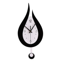 HOMYL Pendelwanduhr – Schwarz – 30 cm – Geräuschlos – Dekorative Küchenuhr