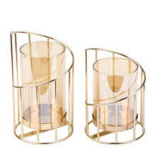 Nordic geometric spiral candlestick INS crystal ornaments electrolytic iron candlestick