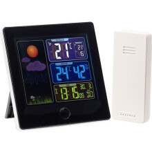 Wetterstation & Uhr - INFACTORY - FWS-260 - Außensensor - Schwarz - Innenbereich