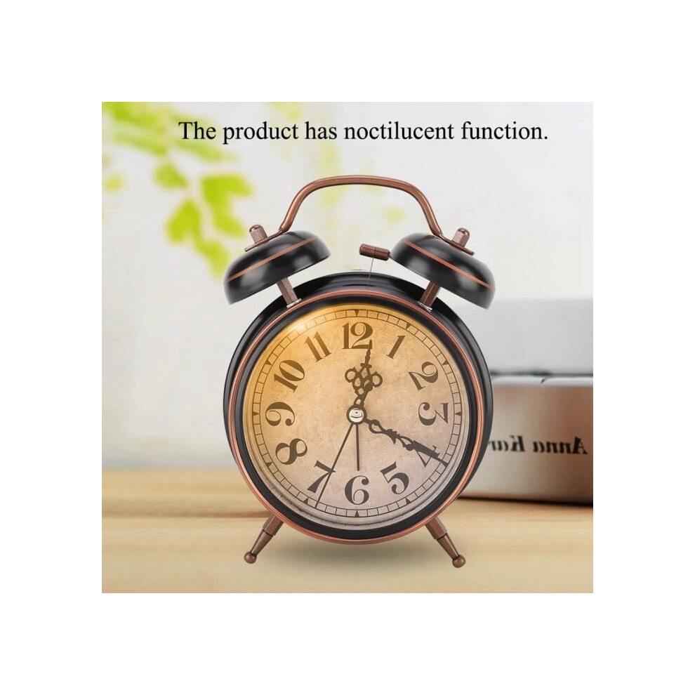 Aihontai Alarm Clock - Fafeicy - Retro - 4 Inches - Metal - Double Bell With Night Light