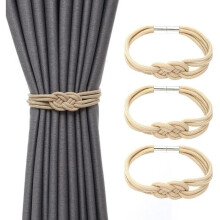 Embrasses de rideaux, attaches simples, embrasses avec boutons magnétiques, pinces magnétiques, embrasses (lot de 4).