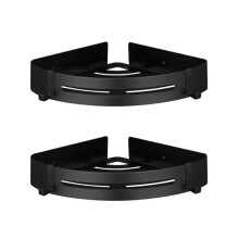 Porte-shampoing de douche sans perçage, 2 pièces, porte-gel douche en aluminium pour salle de bain avec 2 crochets