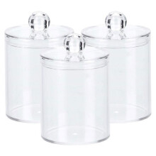 Make-up organizer - OKUMGGYJ - Set van 3 - Apothekerspotjes van 295 ml - Transparant - Dik plastic