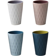 Plastic beker - Badkameraccessoires - 4 stuks - Valbestendig - Scandinavisch design - 450 ml