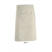Middellange schort - SOL S - 88020 - Beige koord - 2 zakken - Machinewasbaar op 60C - Eén maat