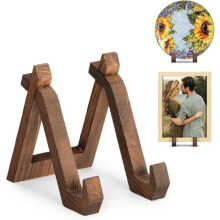 Decoratieve houten bordenhouder, tafelbordhouder, fotolijsthouder, 10,2 x 16,5 x 15,2 cm (1 stuk)
