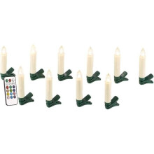LED-kaarsen - LUNARETEC - 10 stuks - Wit - Afstandsbediening - Ingebouwde timer