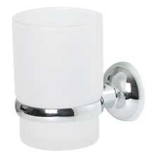 Tandenborstelhouder - SPIRELLA - Landelijke stijl - Zamak/Glas - Chroom/Mat wit