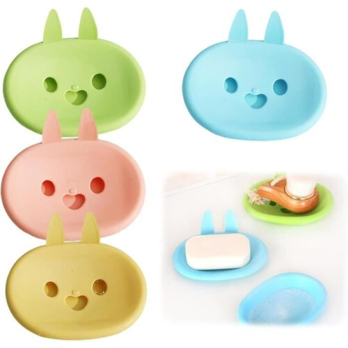 Soap Dish - Not Specified - 4 Pcs - Self-Draining - Durable Plastic - Unique Design