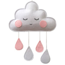 Wanddecoratie - Hanglamp met wolk en regendruppel - Moderne stijl - 28x50cm - Baby