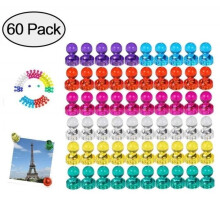 Kühlschrankmagnete, 60 Stück, weiße Tafelmagnete, starke, farbenfrohe Magnete zum Befestigen von Kühlschrankkarten