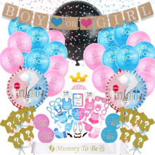 Feestartikelen - BOROFONE - 93 stuks - Ballonnen voor genderonthulling - Meerkleurig - Decoratie voor babyshower
