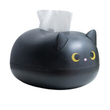 Taschentuchbox – MOTHINESSTO – Cartoon-Katze – Schwarz – Multifunktionale Aufbewahrung – Schlichtes Design