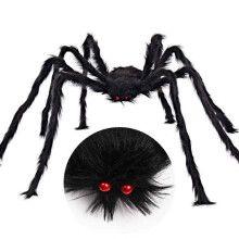 Halloween decoratiepakket voor een spookhuis, inclusief een gigantische spin van 75 cm.