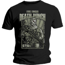 (L, Black) Five Finger Death Punch Unisex Adult War Soldier T-Shirt