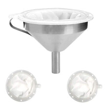 5-inch roestvrijstalen keukentrechter, met 200/400 mesh filters, voor vloeistoffen, oliën, sappen, wijn en jam.