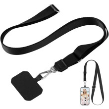 1 tour de cou ajustable et amovible pour téléphones portables avec pendentif, compatible avec la plupart des modèles.