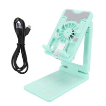 Support de refroidissement pour téléphone portable, ventilateur de bureau réglable en hauteur avec lumières RGB colorées pour le