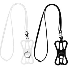 Lot de 2 lanières de cou universelles en silicone pour téléphones portables, cordon de téléphone portable, support de téléphone