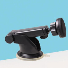 Support de téléphone de voiture à ventouse magnétique pour pare-brise, extensible à 360 degrés (noir)