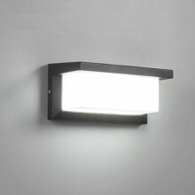Moderne LED-Außenwandleuchte, 30 W, IP65 wasserdicht, anthrazitfarbenes Aluminium, kaltweißes dekoratives Licht (klein)