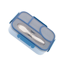 Portable Divided Lunch Container Microwave Safe Leakproof-Blue